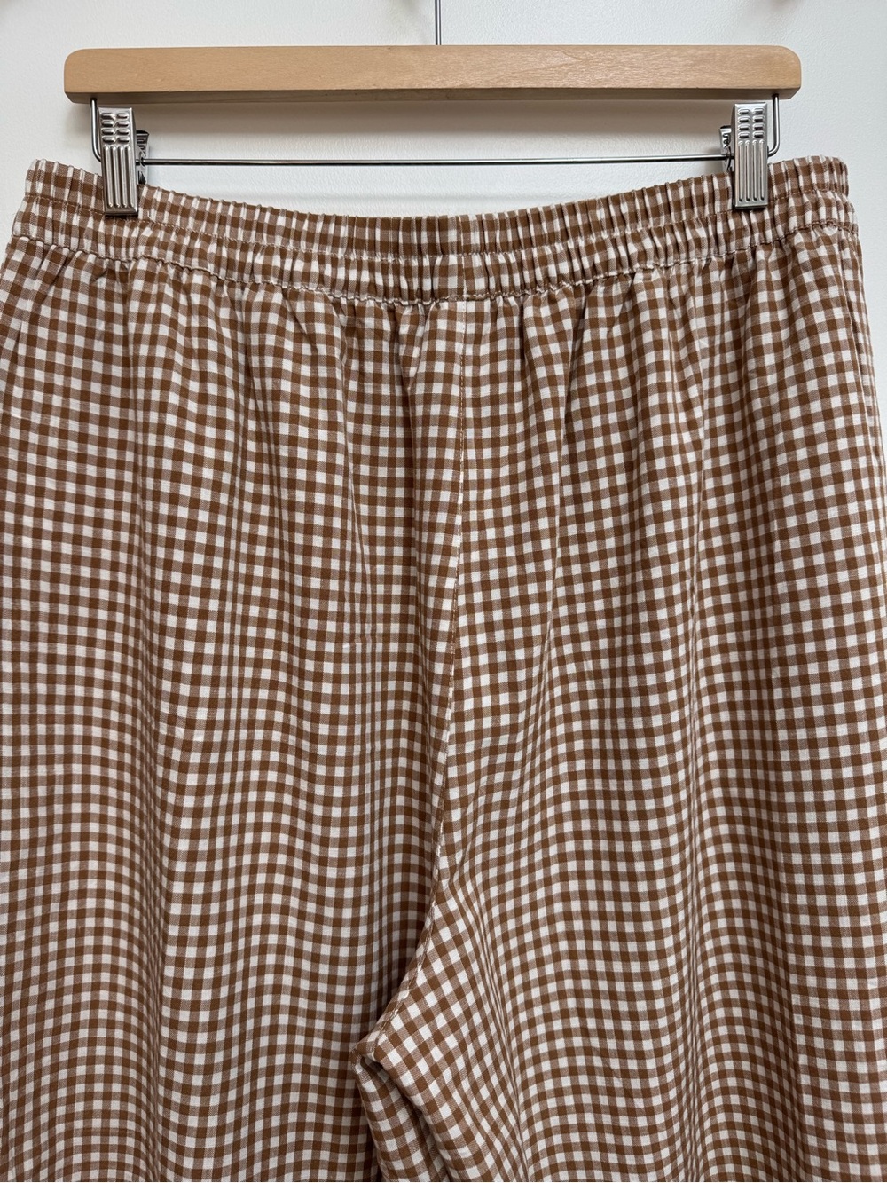 Tarse Gingham Check Wide Leg Crop Pants Women XL NWT Summer Picnic Beach Vacay - Picture 6 of 11